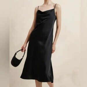 Banana Republic Factory Black Midi Dress
